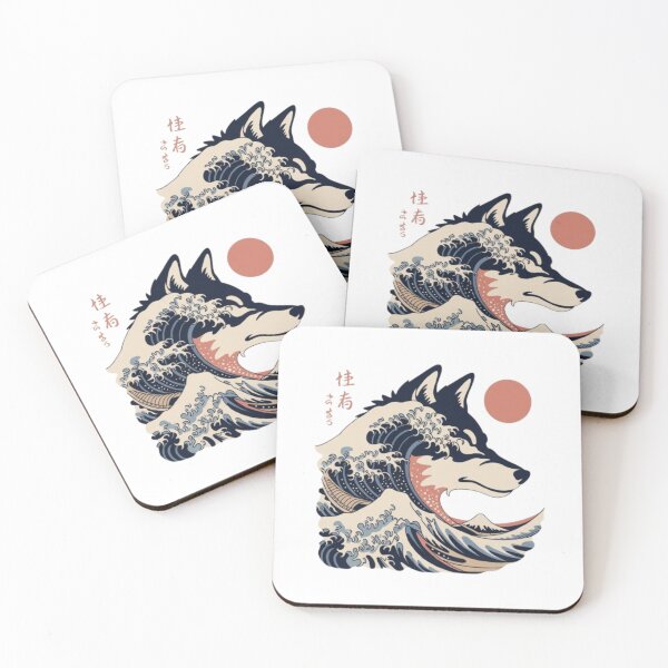 Item preview, Wolf of the Great Wave – Japanese Ukiyo-e Inspired Wolf and Ocean Art designed and sold by dortmond.