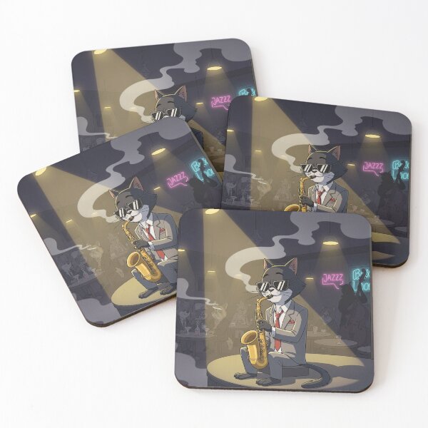 Item preview, Cool Cat Jazz Musician Playing Saxophone in a Club designed and sold by catlovers2025.