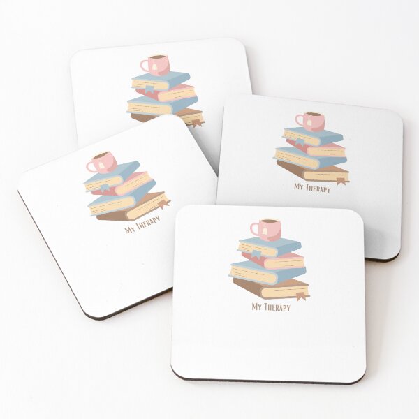 Item preview, My Therapy – Cozy Book Stack with Tea Mug  Minimalist Self-Care Art designed and sold by Geafixy.