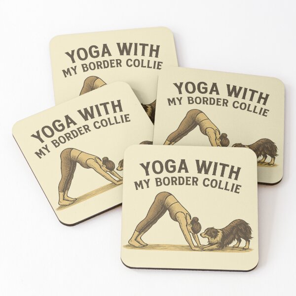Item preview, Yoga dog Border Collie – Vintage Dog & Owner Design designed and sold by Meandmyshop.