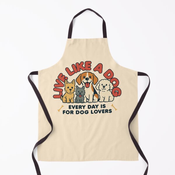 Aperçu de l'œuvre Live Like a Dog Cartoon Design créée et vendue par STDesign⭐⭐⭐⭐⭐.