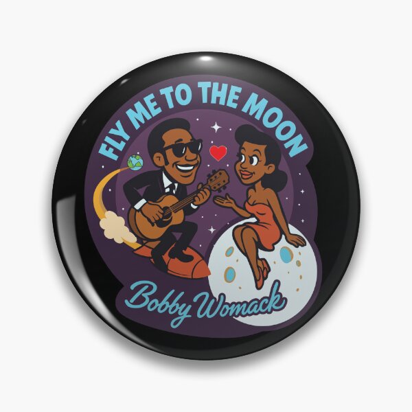 Item preview, Bobby Womack Fly Me to the Moon Retro Cartoon Art Design designed and sold by XenoFinalDawn Shop.