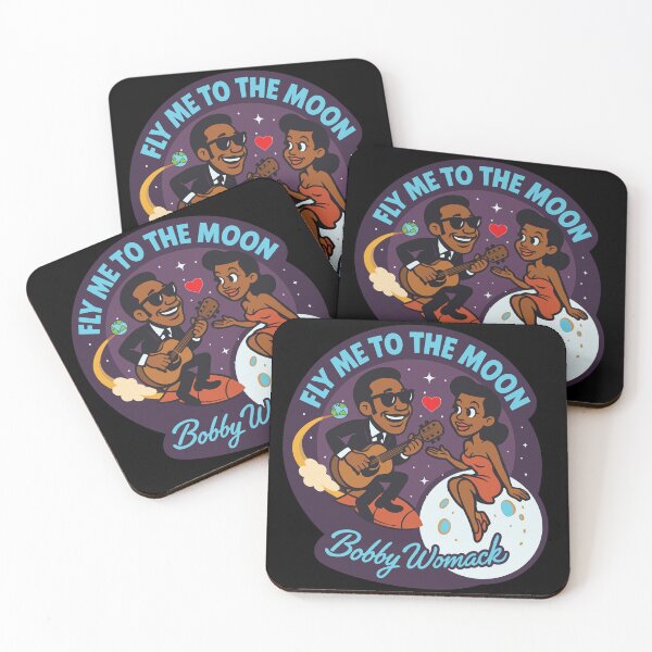 Item preview, Bobby Womack Fly Me to the Moon Retro Cartoon Art Design designed and sold by XenoFinalDawn Shop.