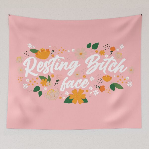 Item preview, Resting Bitch Face Quote – Funny Sarcastic Floral designed and sold by chillaxcats.