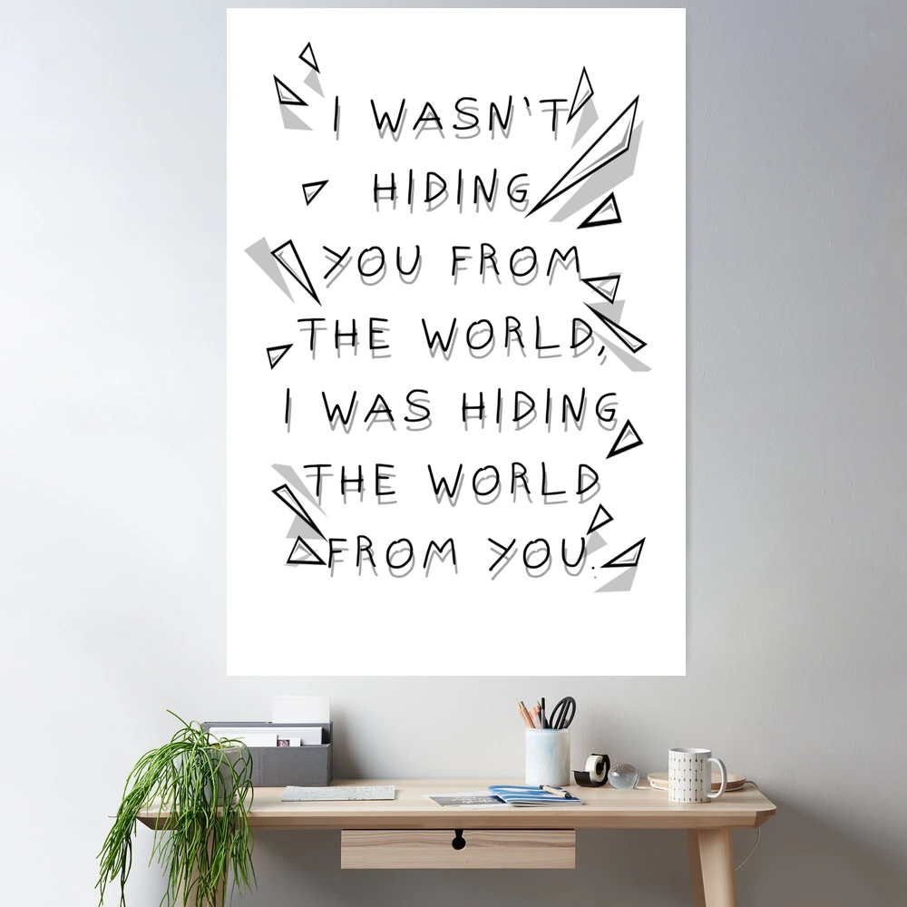 I wasn't hiding you from the world, I was hiding the world from