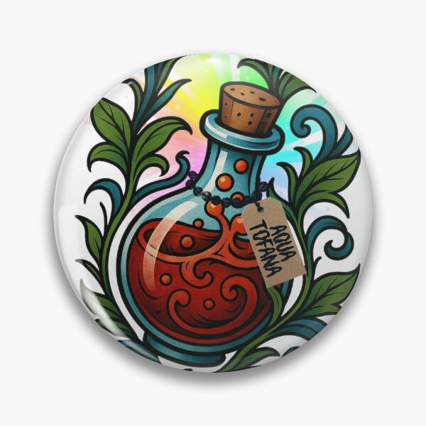 Item preview, Aqua Tofana Potion Bottle Rainbow Burst Background designed and sold by 2CRE8IVE4925.