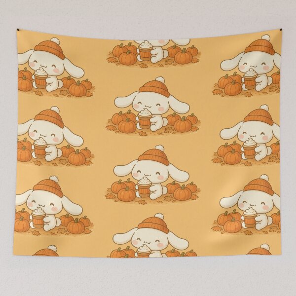 Item preview, Cute Autumn Bunny with Pumpkin Spice Latte | Cozy Fall Aesthetic designed and sold by Heavenly-Cloudz.