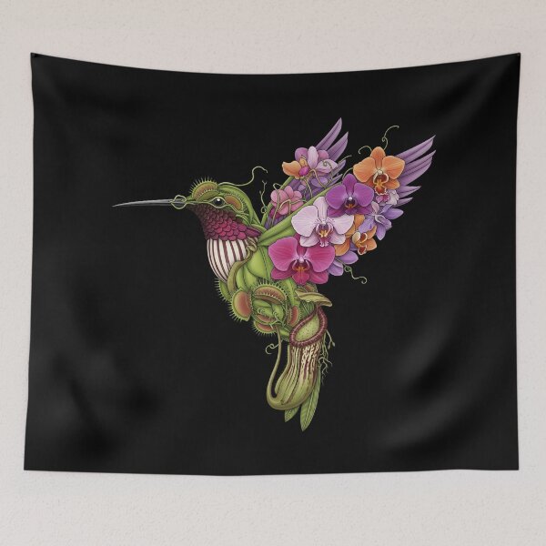 Item preview, Floral Hummingbird – Botanical Illustration in Organic Style designed and sold by AV.