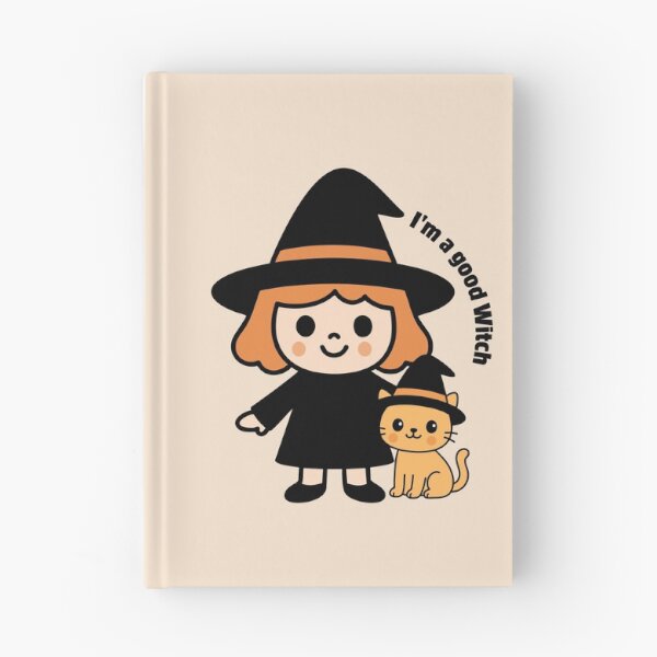 Item preview, Cute Witch Girl with Halloween Cat – Kawaii Cartoon Design designed and sold by deardansouza.