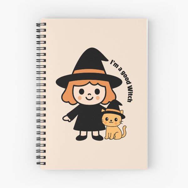 Item preview, Cute Witch Girl with Halloween Cat – Kawaii Cartoon Design designed and sold by deardansouza.