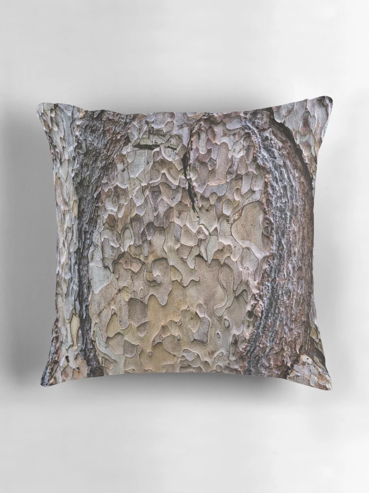 Thumbnail 3 of 4, Pillow, Tree Bark Texture – Natural Abstract Pattern designed and sold by RastislavS.