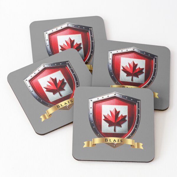 Item preview, Blais Family Canada Shield, Maple Leaf Heraldry Crest designed and sold by Highlandkings.