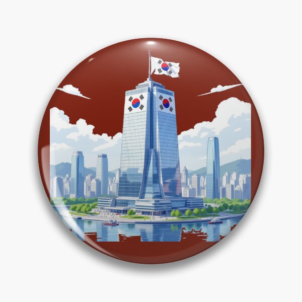 Item preview, 63 Building Seoul with Taegeukgi 3D Sketch,  designed and sold by PaintMeWorld.