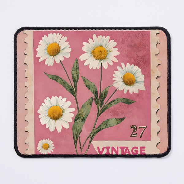Item preview, Vintage daisy print pink with number 27 designed and sold by BunnyandBloom.