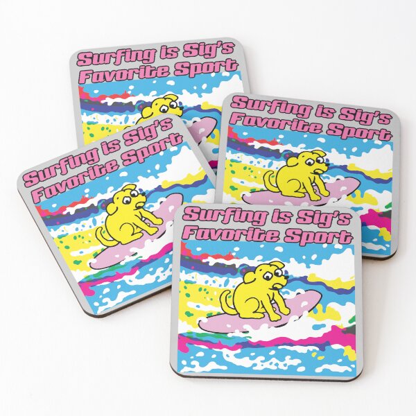 Item preview, Surfing is the Cartoon Dog Sig’s Favorite Sport designed and sold by cremedecolor.