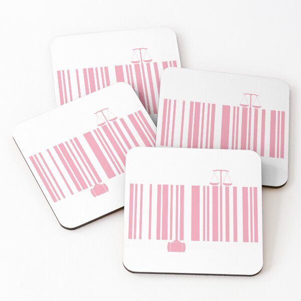 Item preview, Pink Law Barcode Art – Scales of Justice & Gavel Minimalist Legal Design designed and sold by MagicMe-JD.