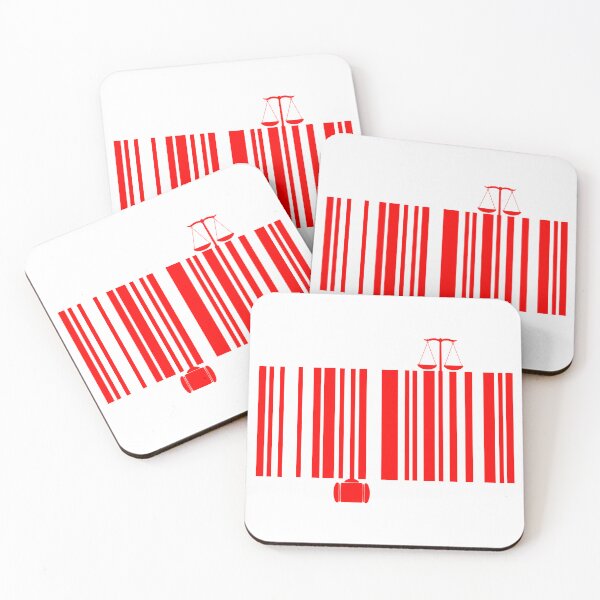 Item preview, Red Law Barcode Art – Scales of Justice & Gavel Minimalist Legal Design designed and sold by MagicMe-JD.