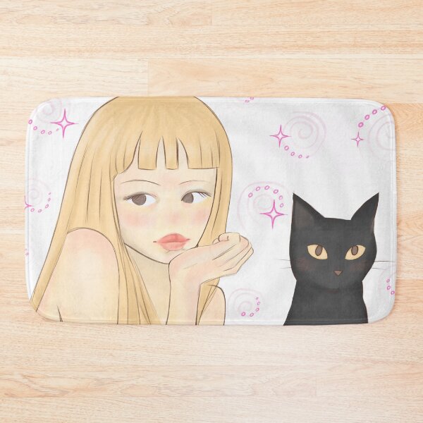 Item preview, Dreamy girl and her cat - nostalgic soft style poster designed and sold by creativef0x.