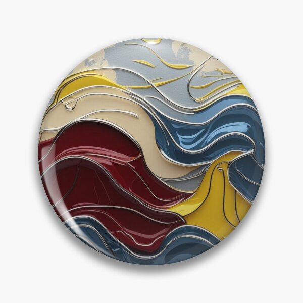 Item preview, Abstract Line Art in Yellow, Red, and Sky Blue Chrome designed and sold by Harmonic_Layers.
