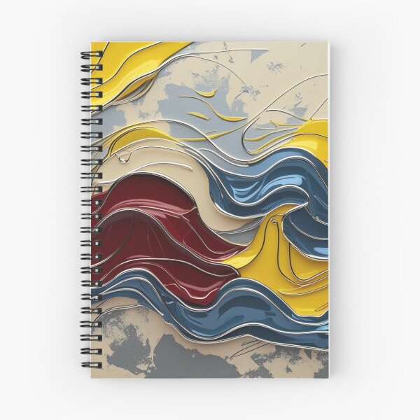 Item preview, Abstract Line Art in Yellow, Red, and Sky Blue Chrome designed and sold by Harmonic_Layers.