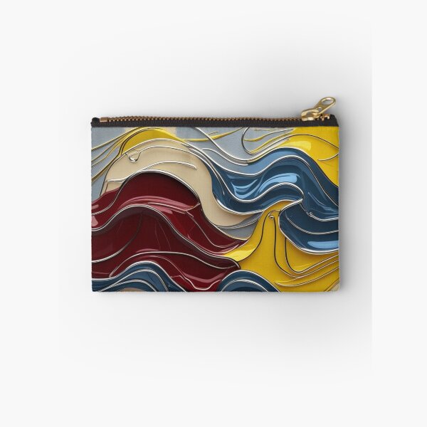 Item preview, Abstract Line Art in Yellow, Red, and Sky Blue Chrome designed and sold by Harmonic_Layers.