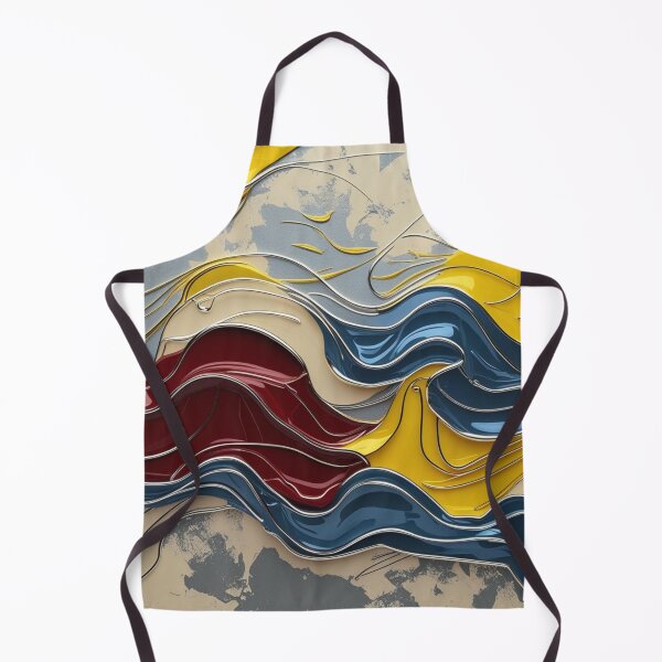 Item preview, Abstract Line Art in Yellow, Red, and Sky Blue Chrome designed and sold by Harmonic_Layers.