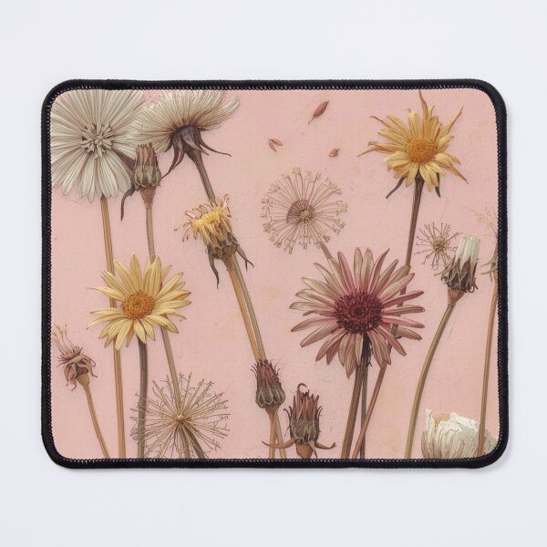 Item preview, Dried Daisy and Dandelion Pressing on Soft Pink designed and sold by Uniquely Yours.