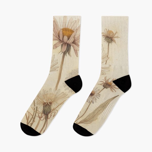 Item preview, Vintage Pressed Daisies and Dandelions in Muted Tones designed and sold by Uniquely Yours.