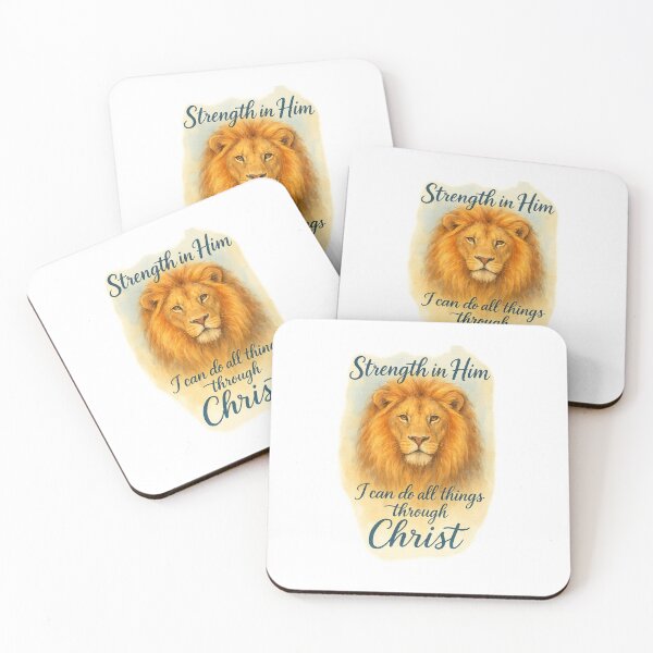 Item preview, Strength in Him – Watercolor Lion with Philippians 4:13 designed and sold by allgrabs.