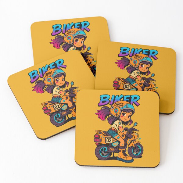 Item preview, Biker Girl Chaos – Cute Vector Cartoon Art designed and sold by Thaivi Design.