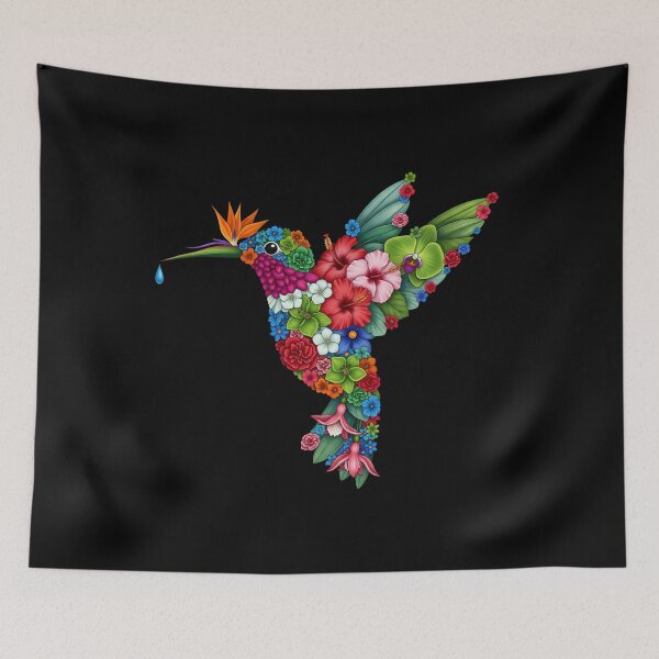 Item preview, Floral Hummingbird – Botanical Illustration in Organic Style designed and sold by AV.