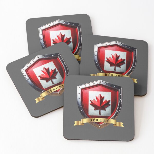 Item preview, Bérubé Family Canada Shield, Maple Leaf Heraldry Banner designed and sold by Highlandkings.
