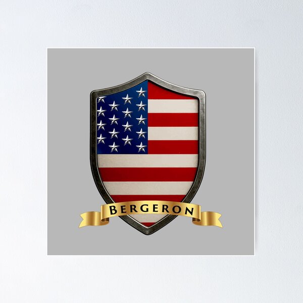 Item preview, Bergeron Family USA Shield, Stars & Stripes Heritage Emblem designed and sold by Highlandkings.