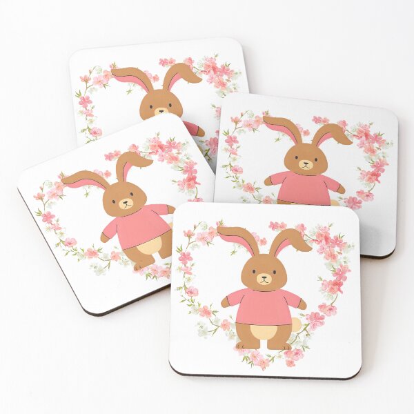 Item preview, Bunny Love – Floral Heart with Bunny designed and sold by PicklesPrintsCo.