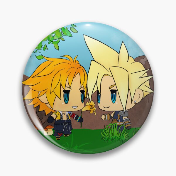 Artikelvorschau, Tidus gibt Cloud eine Blume (Waldhintergrund) entworfen und verkauft von Sidequests & Summons.
