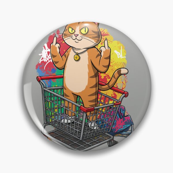 Item preview, Cat Middle FingerStreet Art Cat designed and sold by Uglyandcute.