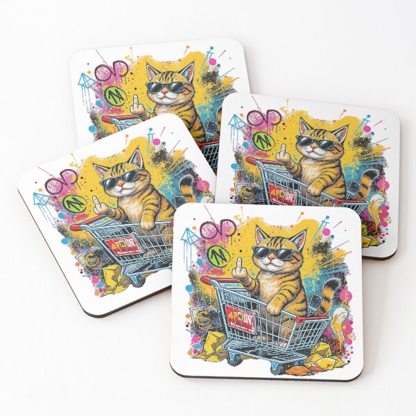 Item preview, Cat Middle FingerStreet Art Cat designed and sold by Uglyandcute.