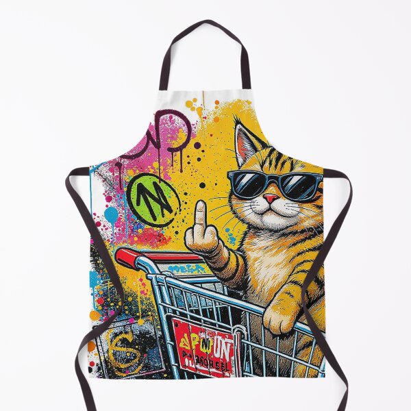 Item preview, Cat Middle FingerStreet Art Cat designed and sold by Uglyandcute.