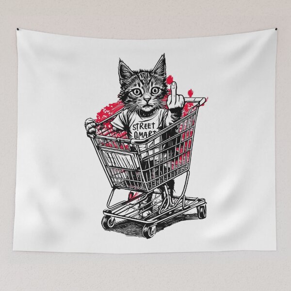 Item preview, Cat Middle FingerStreet Art Cat designed and sold by Uglyandcute.
