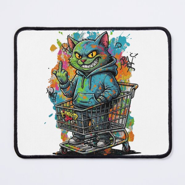 Item preview, Cat Middle Finger Street Art Cat designed and sold by Uglyandcute.