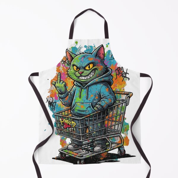 Item preview, Cat Middle Finger Street Art Cat designed and sold by Uglyandcute.