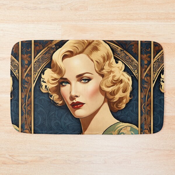 Item preview, Frances Farmer - Oblique Ink and Floral 24004 - Hollywood Legend Art Nouveau Illustration designed and sold by centuryretromedia.