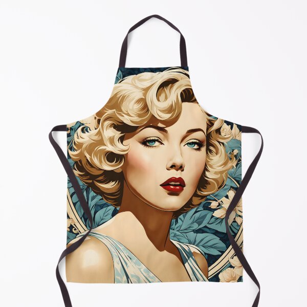 Item preview, Gloria Grahame - Oblique Ink and Floral 24004 - Hollywood Legend Art Nouveau Illustration designed and sold by centuryretromedia.