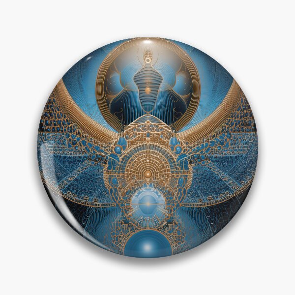 Item preview, Golden and blue sacred geometry design designed and sold by bixdesign.