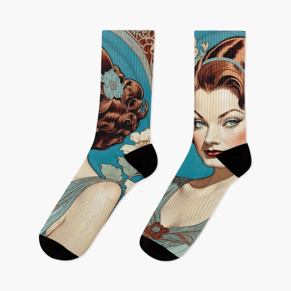 Item preview, Myrna Loy - Oblique Ink and Floral #24005 - Hollywood Legend Art Nouveau Illustration designed and sold by centuryretromedia.