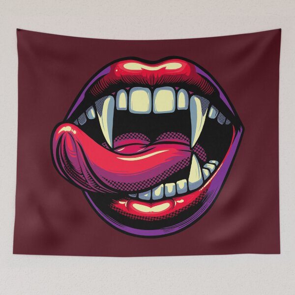 Item preview, Vampire Lips with Tongue Licking Its Fang designed and sold by Ghost on Toast.