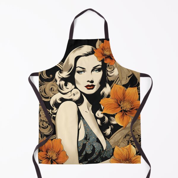 Item preview, Veronica Lake - Oblique Ink and Floral #24021 - Hollywood Legends Art Nouveau Illustration designed and sold by centuryretromedia.