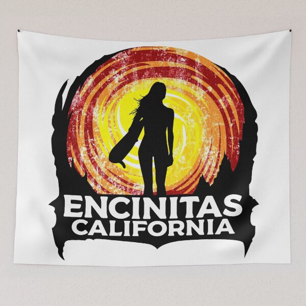 Item preview, Surfing ENCINITAS California Surf Surfer Surfboard Waves Ocean Beach Vacation designed and sold by DESTINATIONS DECAL.
