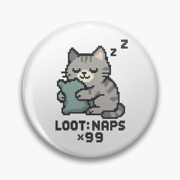 Item preview, Pixel Cat Loot Naps T-Shirt – Funny Retro Gamer Sleep Tee designed and sold by PurfectAttitude.