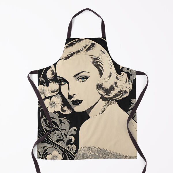 Item preview, Carole Lombard - Oblique Ink and Floral #24007 - Hollywood Legends Art Nouveau Illustration designed and sold by centuryretromedia.